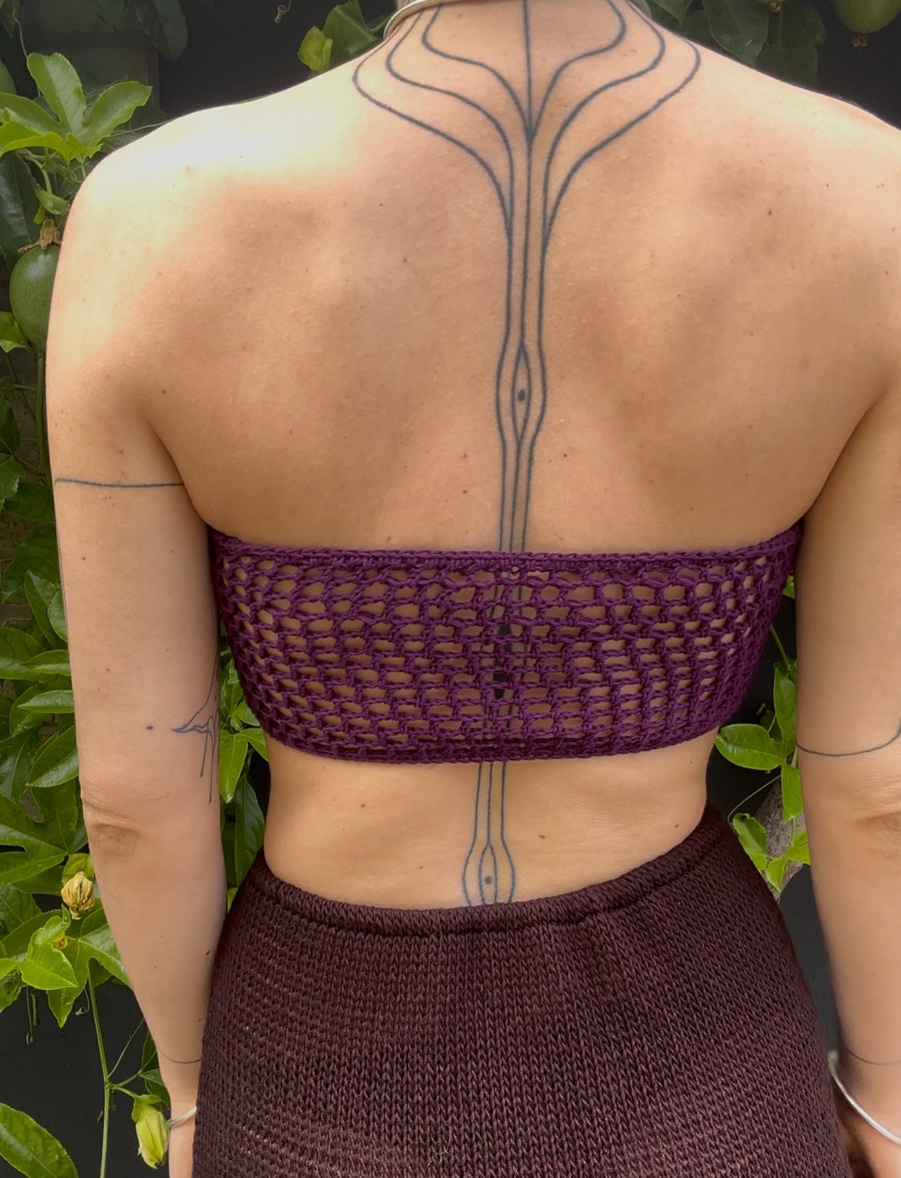 Scallop Mesh Bandeau Top *