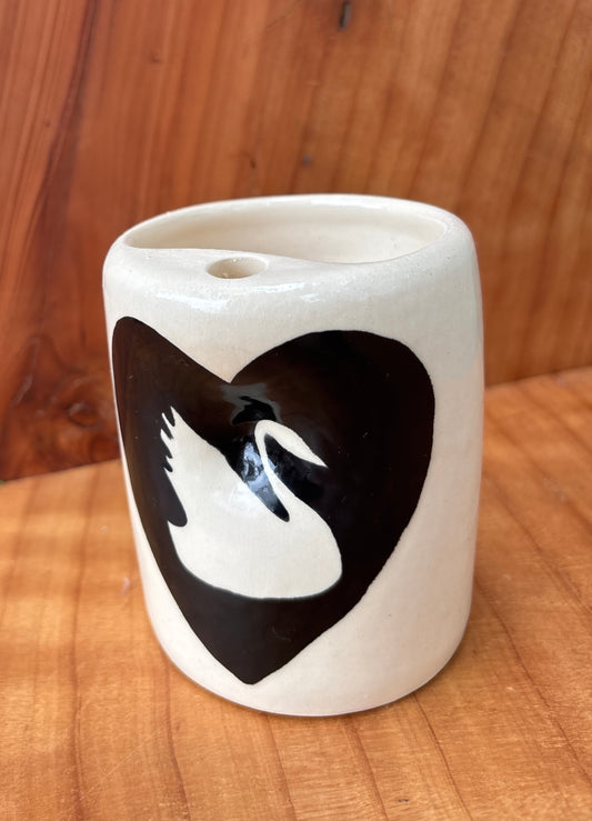 Swan Heart Straw Mug
