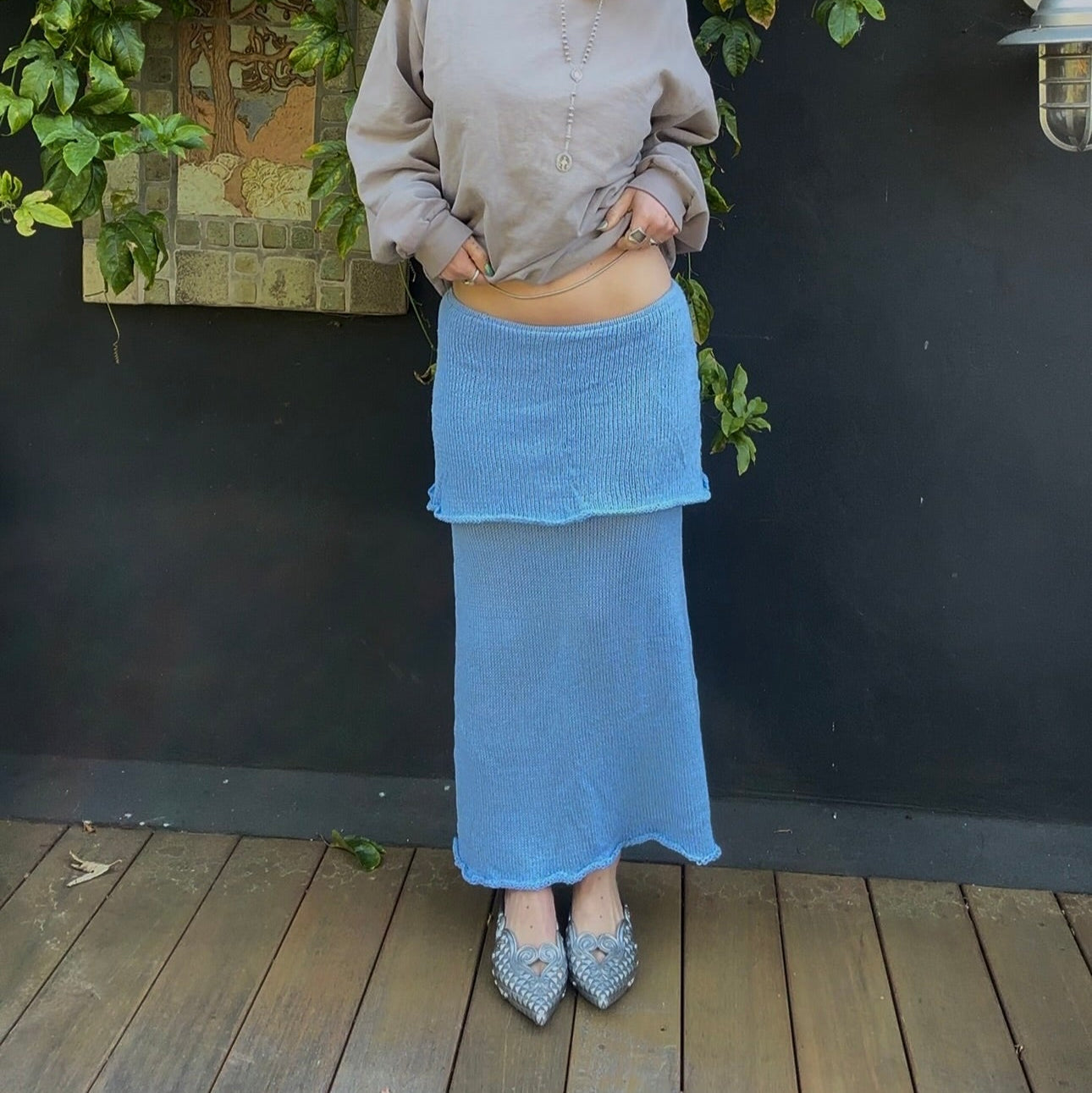 Glacier Knit Maxi Skirt *