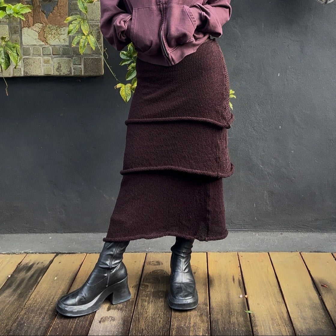 Medusozoa Knit Tiered Maxi Skirt *