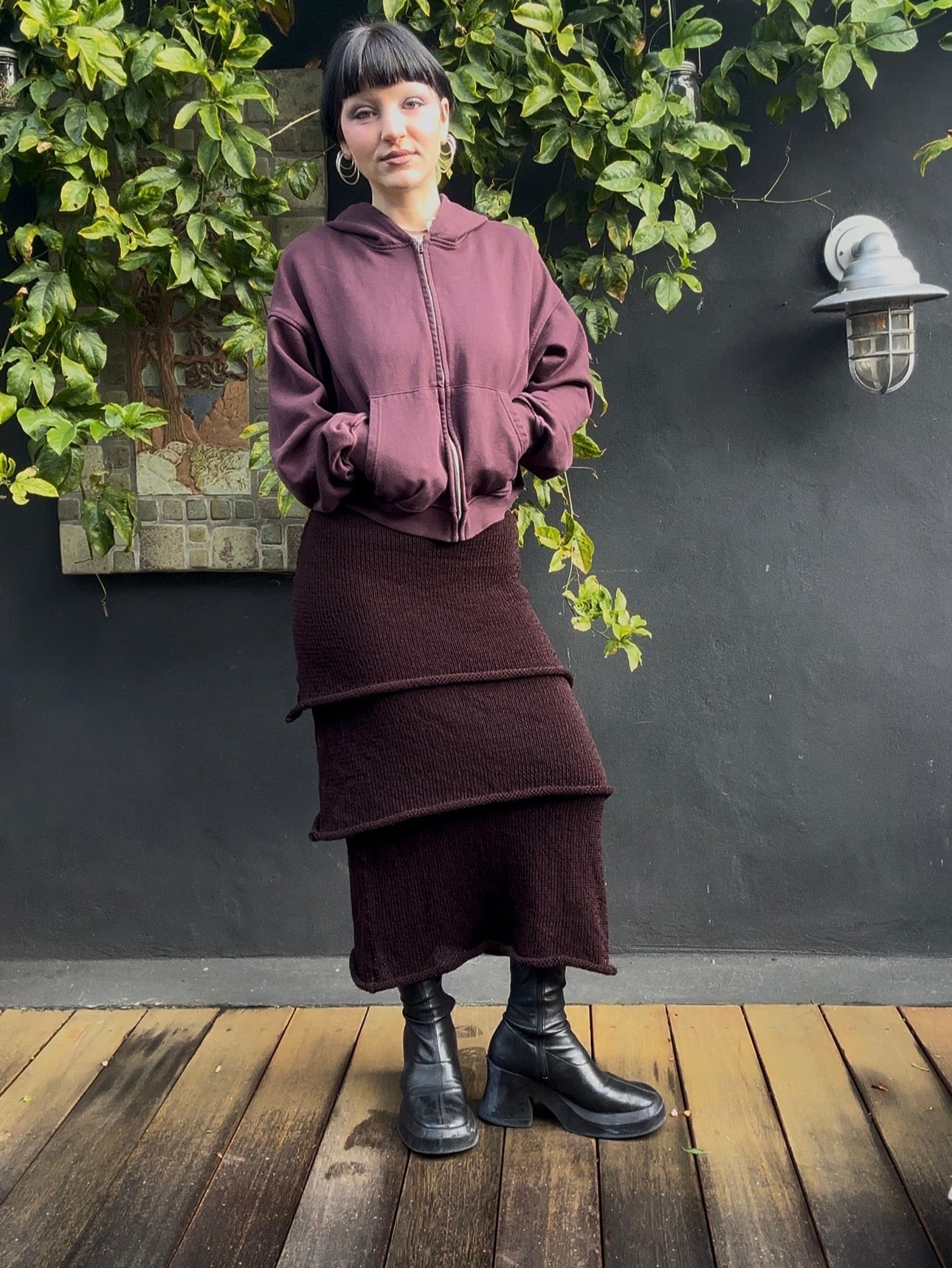 Medusozoa Knit Tiered Maxi Skirt *