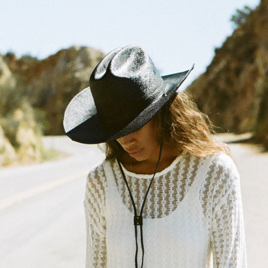 Karina Straw Cowboy Hat - Black Made by Minga