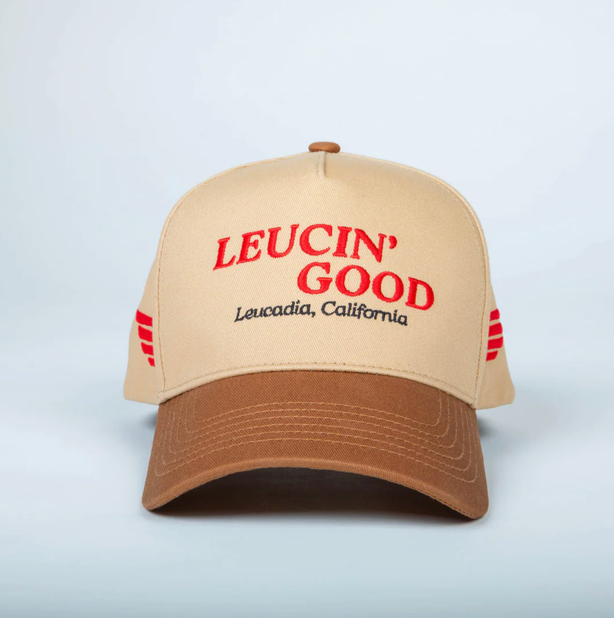 Leucin' Good Snapback Tan/Red