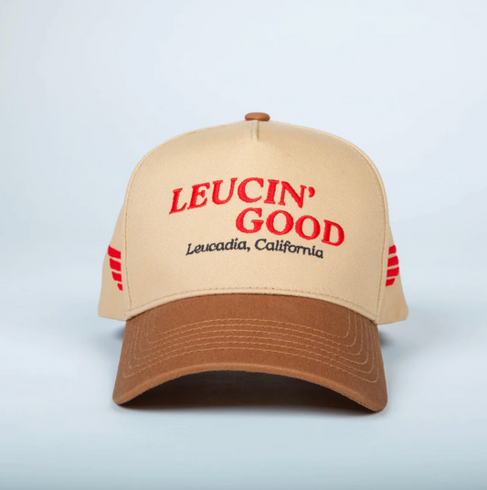 Leucin' Good Snapback Tan/Red
