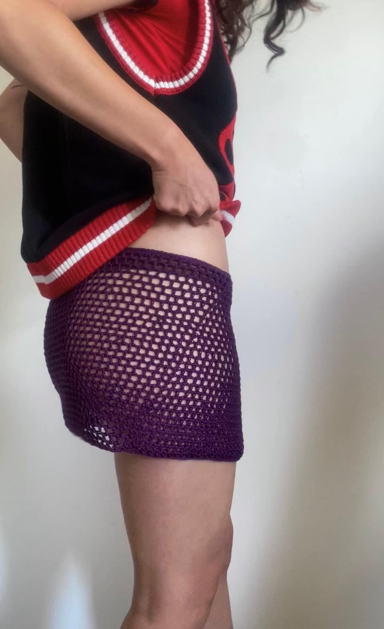 Nightshade Crochet Mesh Mini Skirt *