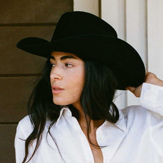 [WS] Karina Wool Cowboy Hat - Black Made by Minga