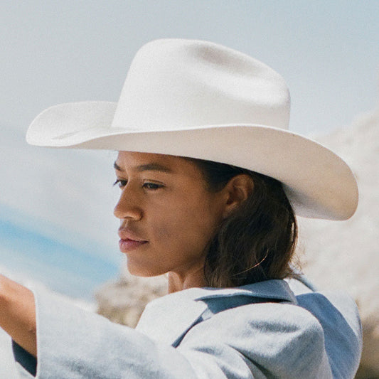 Karina Wool Cowboy Hat - White Made by Minga
